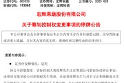 黄历查询明日停牌！又一A股，筹划控制权变更